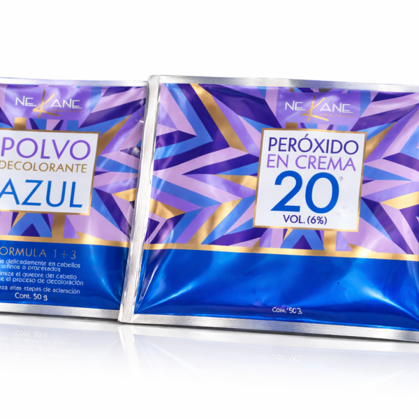 DUO POLVO DECOLORANTE 50G Y PEROXIDO 20 VOL 150G